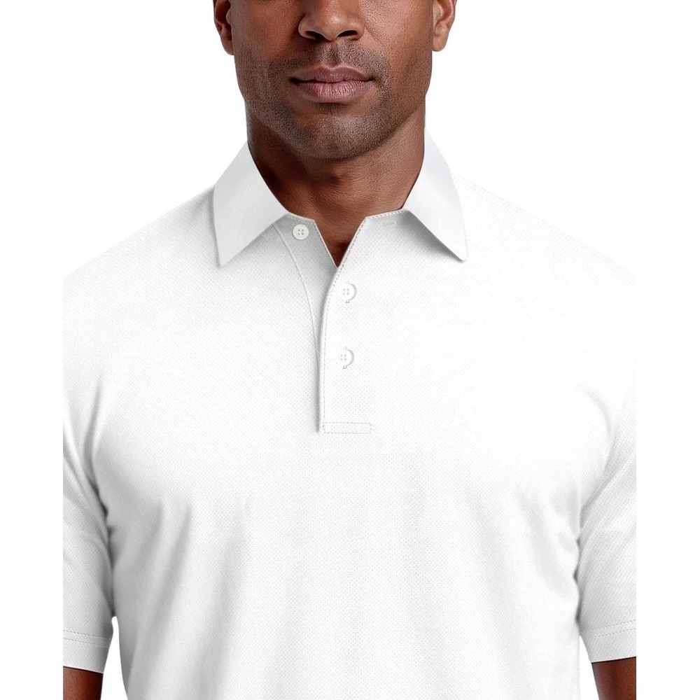 PGA TOUR Mens Airflux Short Sleeve Polo Shirt Bright White Size L MSRP $62 - Picture 5 of 6